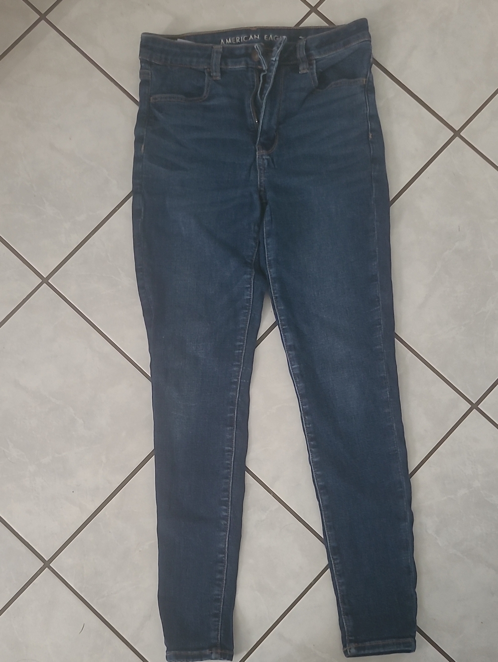 American Eagle Outfitters Dark Blue High-Rise Skinny Jeans